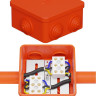 Коробка JBS080 85х85х50, 6 вых., 5P (0,15-6,0 мм²) (43221HF) Коробка монтажная, огнестойкая, без галогена