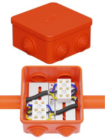 Коробка JBS080 85х85х50, 6 вых., 5P (0,15-6,0 мм²) (43221HF) Коробка монтажная, огнестойкая, без галогена