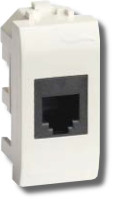 Розетка RJ-45 Brava 1 модуль белая (76654B) Розетка компьютерная с одним разъёмом