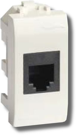 Розетка RJ-45 Brava 1 модуль белая (76654B) Розетка компьютерная с одним разъёмом