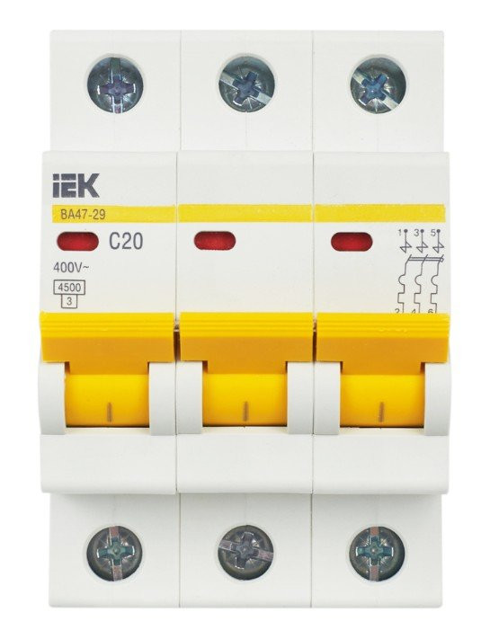 ВА47-29 3P C 20А 4,5кА KARAT (MVA20-3-020-C) Автоматический выключатель