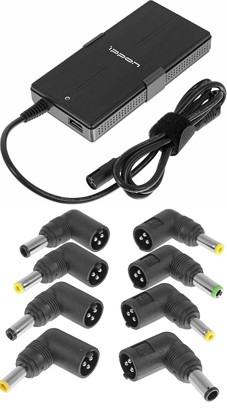 Блок питания Ippon S65U автоматический 65W 15V-19.5V 11-connectors 3.5A 1xUSB 2.1A, LED индикатор (651781) Блок питания