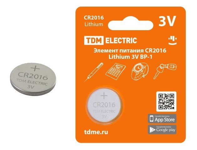 CR2016 Lithium 3V BP-1 TDM (SQ1702-0097) Элемент питания