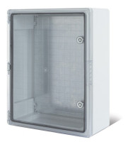 Корпус пластиковый ЩМПп с прозрачной дверцей и монтажной панелью 400х300х220мм, АБС, УХЛ1, IP65 REXANT (11-0413) Корпус пластиковый с монтажной платой