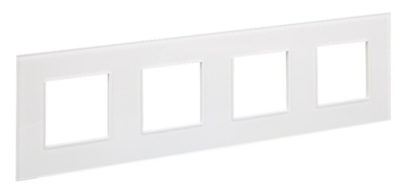 SKANDY Рамка 4-местная SK-F24W стекло арктический белый (SK-M42-G-K01) Рамка