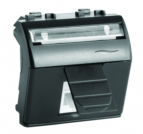 Розетка RJ-45 Brava 2 модуля черная (77655N)