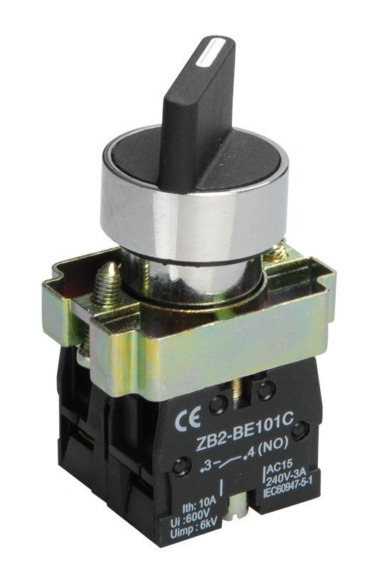 Переключатель LAY5-BD33 на 3 положения "I-0-II" стандартная ручка 2NO (BSW60-BD-3-K02) Переключатель