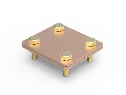 Соединитель полоса - полоса, 80х70 мм, медь (NG3105CU) Соединитель полоса - полоса