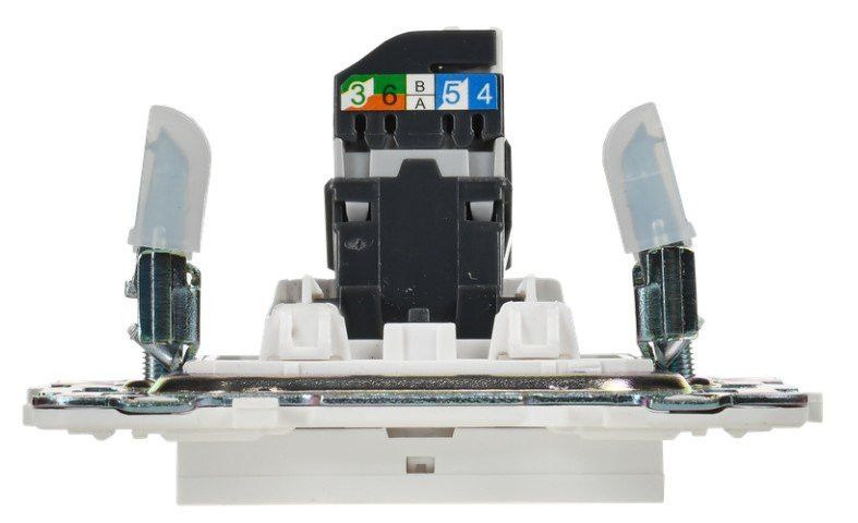 SKANDY Розетка компьютерная RJ45 кат.5E SK-K01W скрытой установки арктический белый (SK-K10-1-K01) Розетка компьютерная