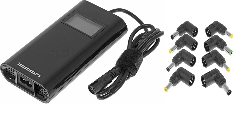 Блок питания Ippon D90U автоматический 90W 15V-19.5V 8-connectors 4.5A 1xUSB 2.1A, LCD индикатор (654527) Блок питания