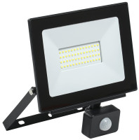 Прожектор светодиодный с датчиком движения СДО 06-50Д IP54 6500K черный (LPDO602-50-65-K02) Прожектор светодиодный