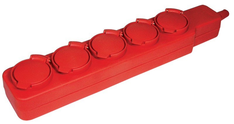 Удлинитель У05В 5 места с защитными крышками IP44 с заземлением 3х1мм2 16А/250В 5м (WYP10-16-05-05-44-N) Удлинитель с защитными крышками