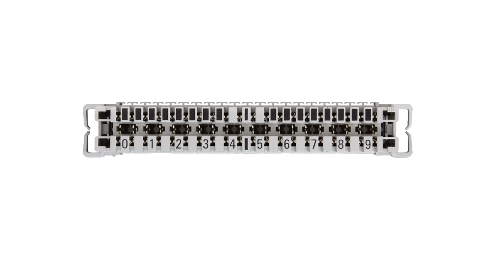 NMC-PL10-CU-10 (10 шт) Плинт неразмыкаемый, (0...9), крепление под кронштейн и круглые направляющие