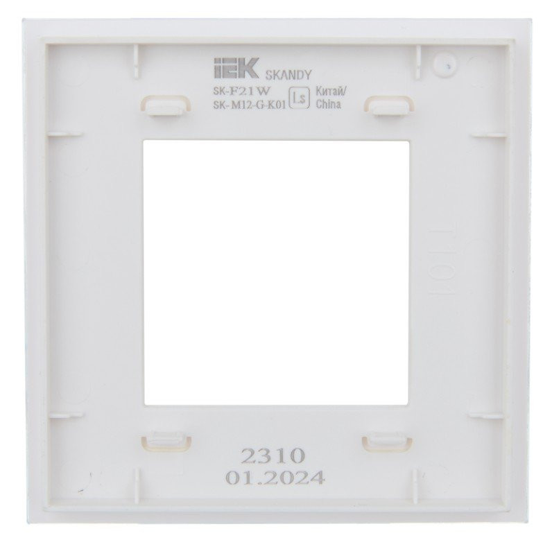 SKANDY Рамка 1-местная SK-F21W стекло арктический белый (SK-M12-G-K01) Рамка