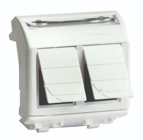 Розетка RJ-45 Brava 2 модуля слоновая кость (75459S) Розетка компьютерная с двумя разъёмами