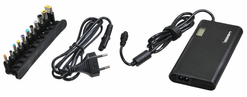 Блок питания Ippon SD90U автоматический 90W 15V-19.5V 11-connectors 4.5A 1xUSB 2.1A, LCD индикатор (705053) Блок питания