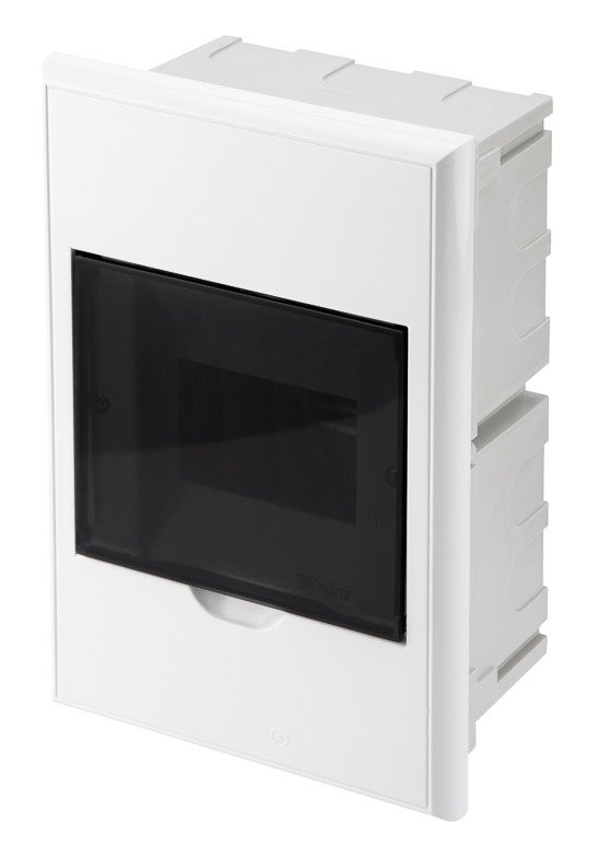 Бокс пластиковый ЩРВ-П-4 IP41 белый, черная прозрачная дверь. KRANZ (KR-11-0204) Корпус пластиковый