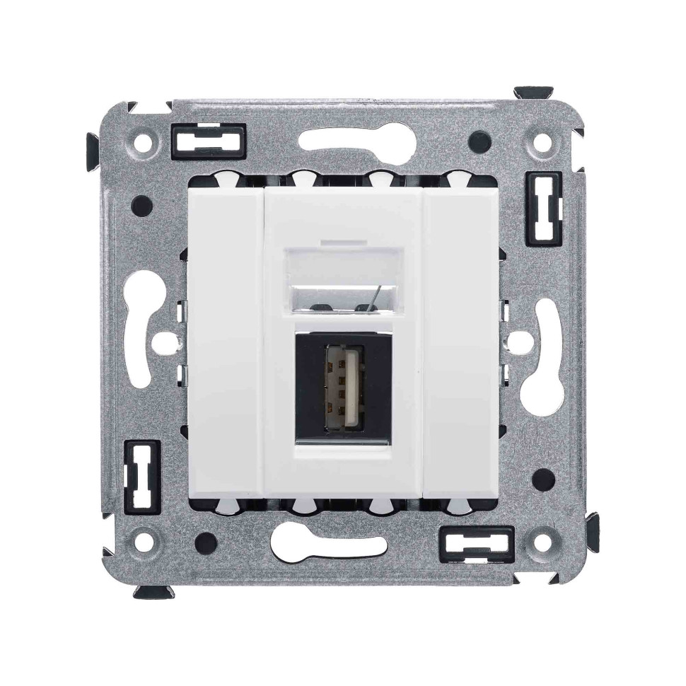 Розетка USB 2.0 одинарная в стену, тип А-А, белое облако, Avanti (4400403) Розетка USB 2.0 одинарная в стену