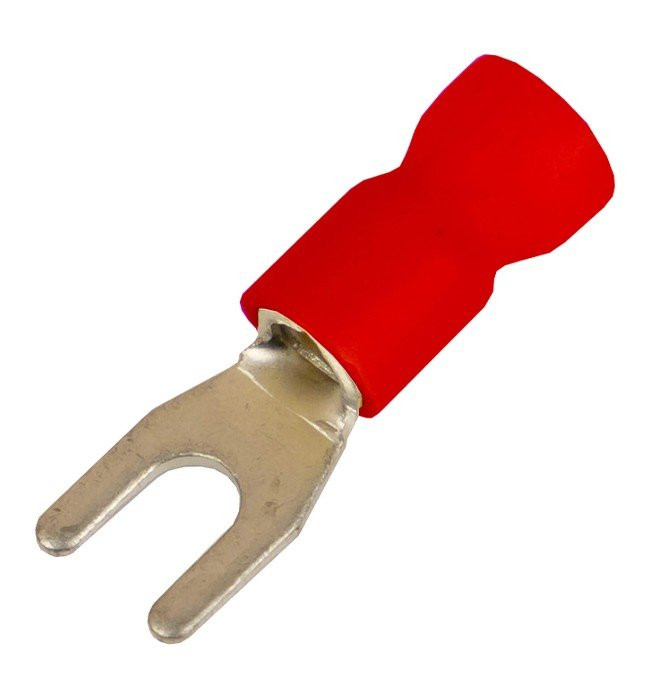 Наконечник вилочный НВИ 0,25-1,5 М5 (D5,3мм) (100 шт) (2A15P-EE-PVC) Наконечник вилочный с изолированным фланцем ПВХ