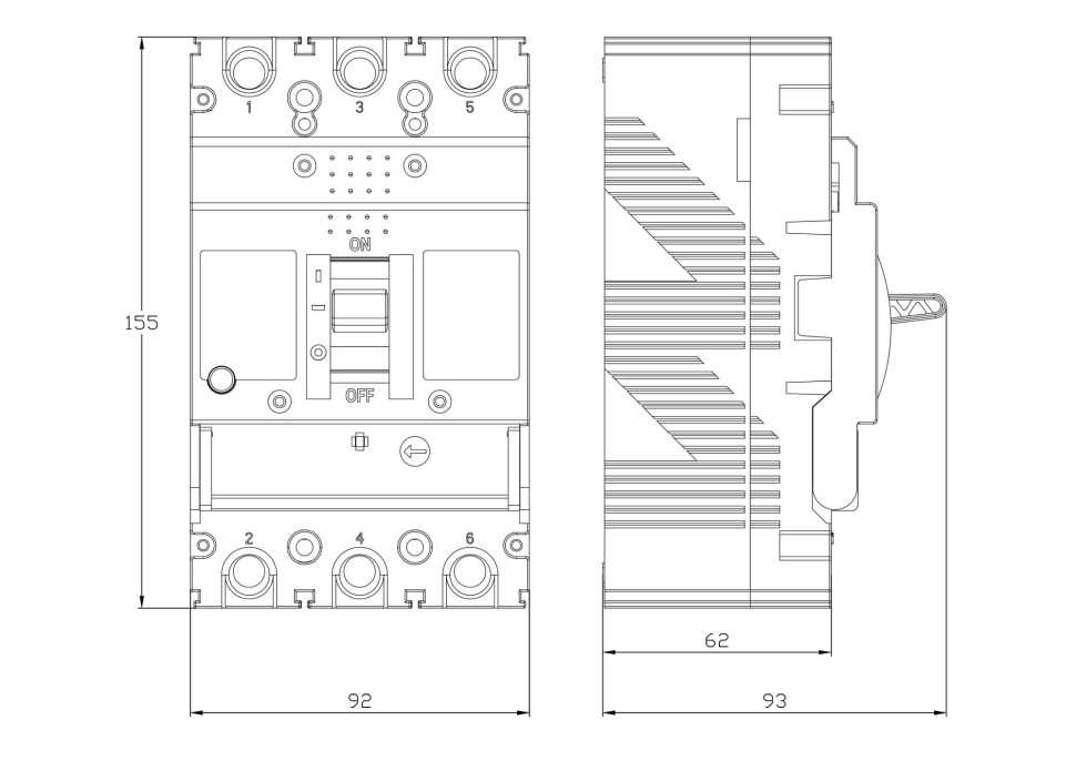 YON MGS160 3P 32-40A 36kA (MGS160N-3TAMF0040) Автоматический выключатель в литом корпусе
