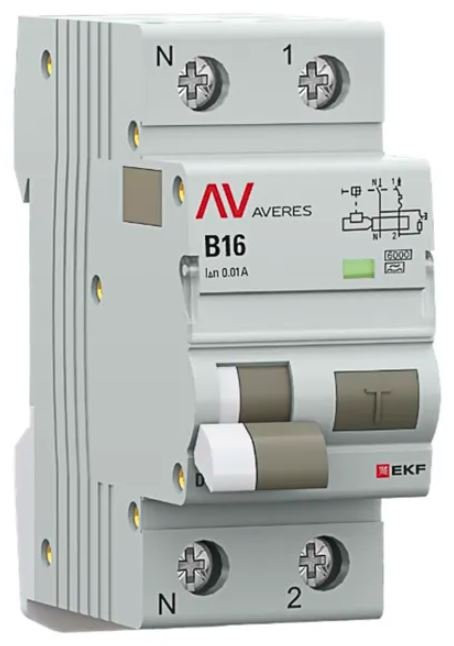 DVA-6 1P+N 16А B 10мА A 6кА AVERES (rcbo6-1pn-16B-10-a-av) Автоматический выключатель дифференциального тока