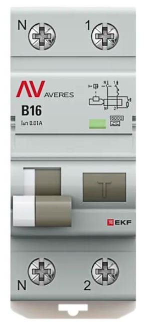 DVA-6 1P+N 16А B 10мА A 6кА AVERES (rcbo6-1pn-16B-10-a-av) Автоматический выключатель дифференциального тока