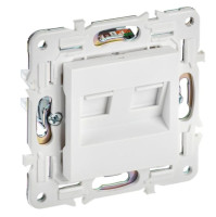 SKANDY Розетка компьютерная двойная RJ45 кат.5E SK-K03W скрытой установки арктический белый (SK-K20-1-K01) Розетка компьютерная