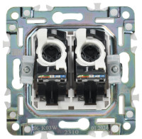 SKANDY Розетка компьютерная двойная RJ45 кат.5E SK-K03W скрытой установки арктический белый (SK-K20-1-K01) Розетка компьютерная