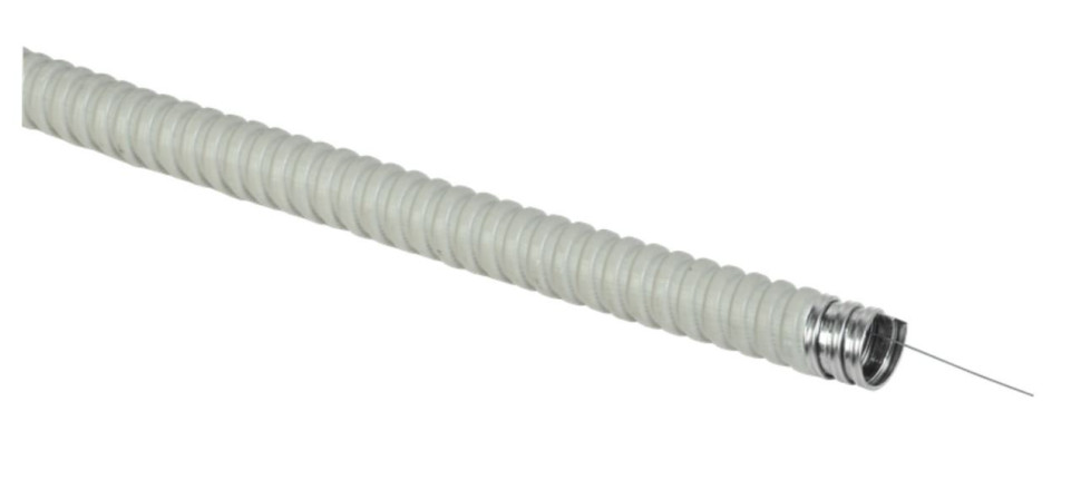 Металлорукав Р3-ЦПнг-22 с протяжкой серый ELASTA (CMP21-022-K41-020) Металлорукав в ПВХ-изоляции