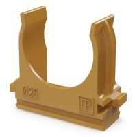 Крепёж-клипса для труб АБС-пластик бук D25 (100 шт) (PR13.0047) Крепление для труб ПВХ