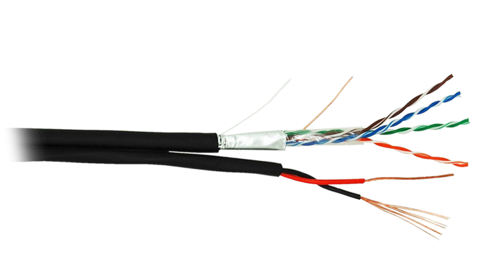 F/UTP 4pair, Cat5e, Out, PVC+PWR (EC-UF004-5E-PC075-PE-BK) Кабель «витая пара» (LAN) для структурированных систем связи