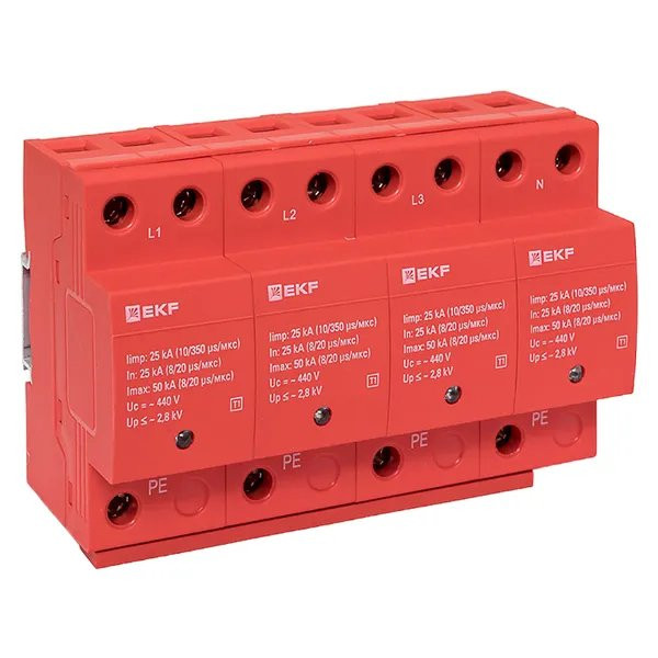 Limp 25kA (10/350μs) 4P класс 1 (spd-t1-4p) Устройство защиты от импульсных перенапряжений