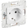 SKANDY Розетка 1-местна SK-R04W с заземлением с защитными шторками скрытой установки 16А арктический белый (SK-R14-16-K01) Розетка с защитными шторками