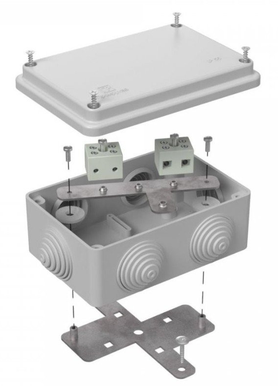 Коробка огнестойкая для о/п Е15-Е120 RAL7035 120х80х50 (40-0340-7035-FR6.0-4) (Промрукав) Коробка огнестойкая