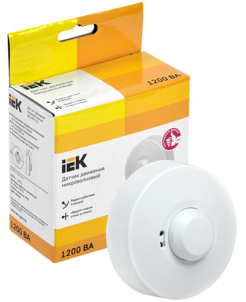 Датчик движения ДД-МВ101 1200Вт 360град 8м IP20 белый (LDD11-101MB-1200-001) Датчик движения