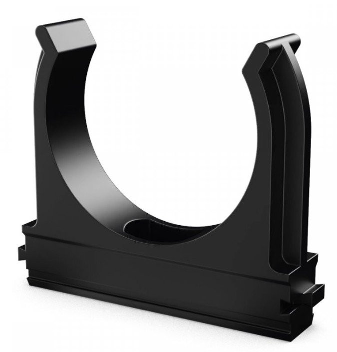 Держатель D50 черный (10 шт) (PR.02750ч) Крепление для труб ПВХ