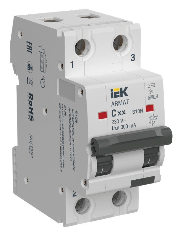 АВДТ B10N 2P C32 300мА ARMAT (AR-B10N-2-C032C300) Автоматический выключатель дифференциального тока