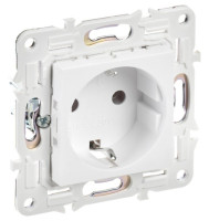 SKANDY Розетка 1-местная SK-R05W с заземлением без защитных шторок скрытой установки 16А арктический белый (SK-R11-16-K01) Розетка без защитных шторок
