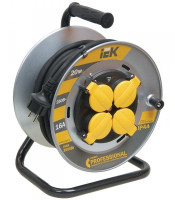 Удлинитель на катушке УК40 4 места с заземлением с термозащитой КГ 3х1,5мм2 на металлическом барабане 40м IP44 Professional (WKP16-16-04-40-44) Удлинитель на катушке на металлическом барабане с термозащитой