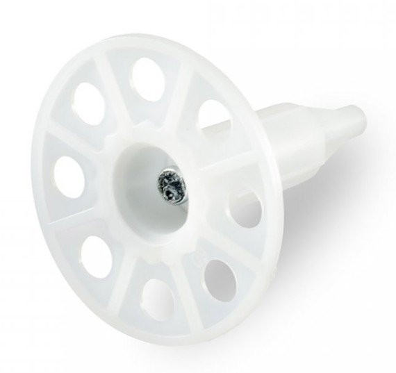 Тарельчатый дюбель гриб с гвоздем для ПМ IN40 белый (100 шт) (PR08.12249) Тарельчатый дюбель гриб с гвоздем