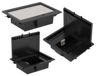 Лючок напольный 12 модулей, черный (88012) Лючок напольный