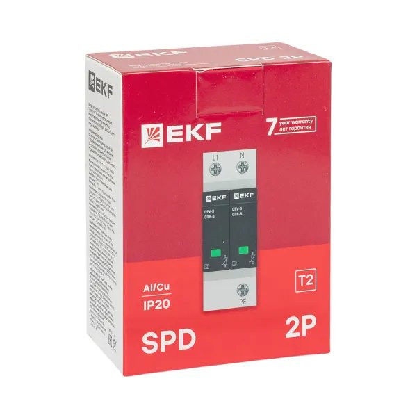 ОПВ-D/2P In 5кА 275В PROxima (opv-d2) Ограничитель импульсных напряжений