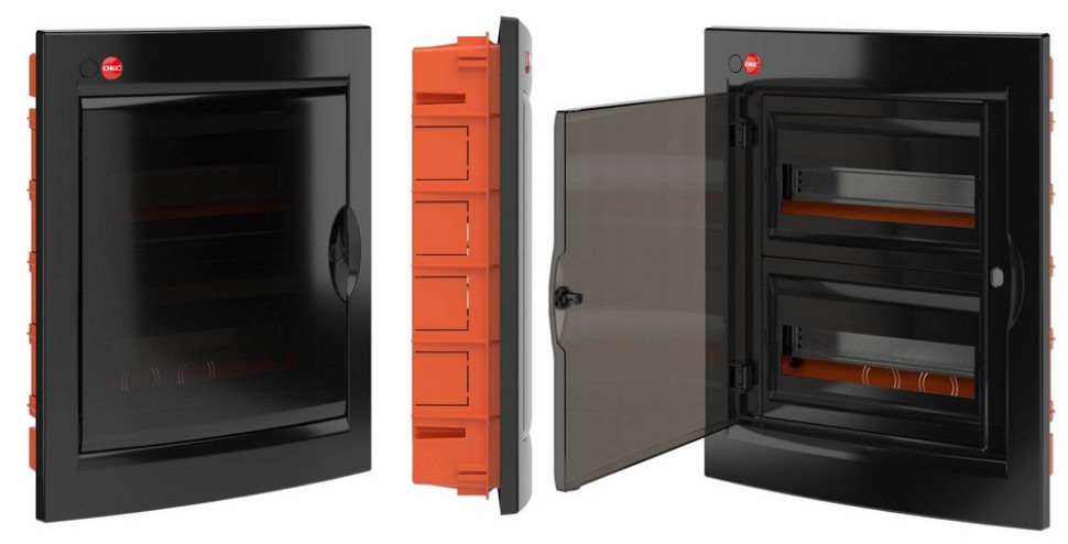 Щиток встраиваемый с дверцей 24 модуля IP41 черный (RB24B4TBD) Щиток встраиваемый, с клеммным блоком 63А