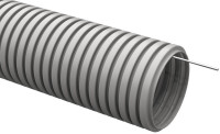 Труба ПВХ легкая серая с протяжкой D20 ELASTA (CTG20-20-K41-100I) Труба гофрированная, не распространяющая горение