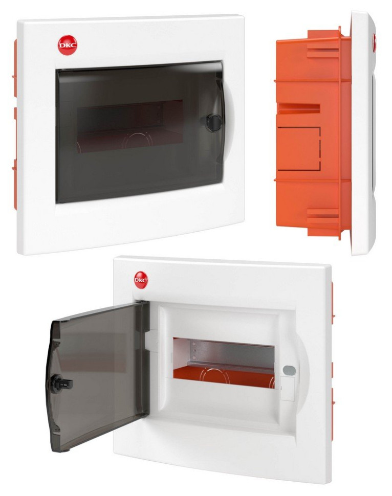 Щиток встраиваемый с дверцей 8 модулей IP41 белый (RB08B4TWD) Щиток встраиваемый, с клеммным блоком 63А