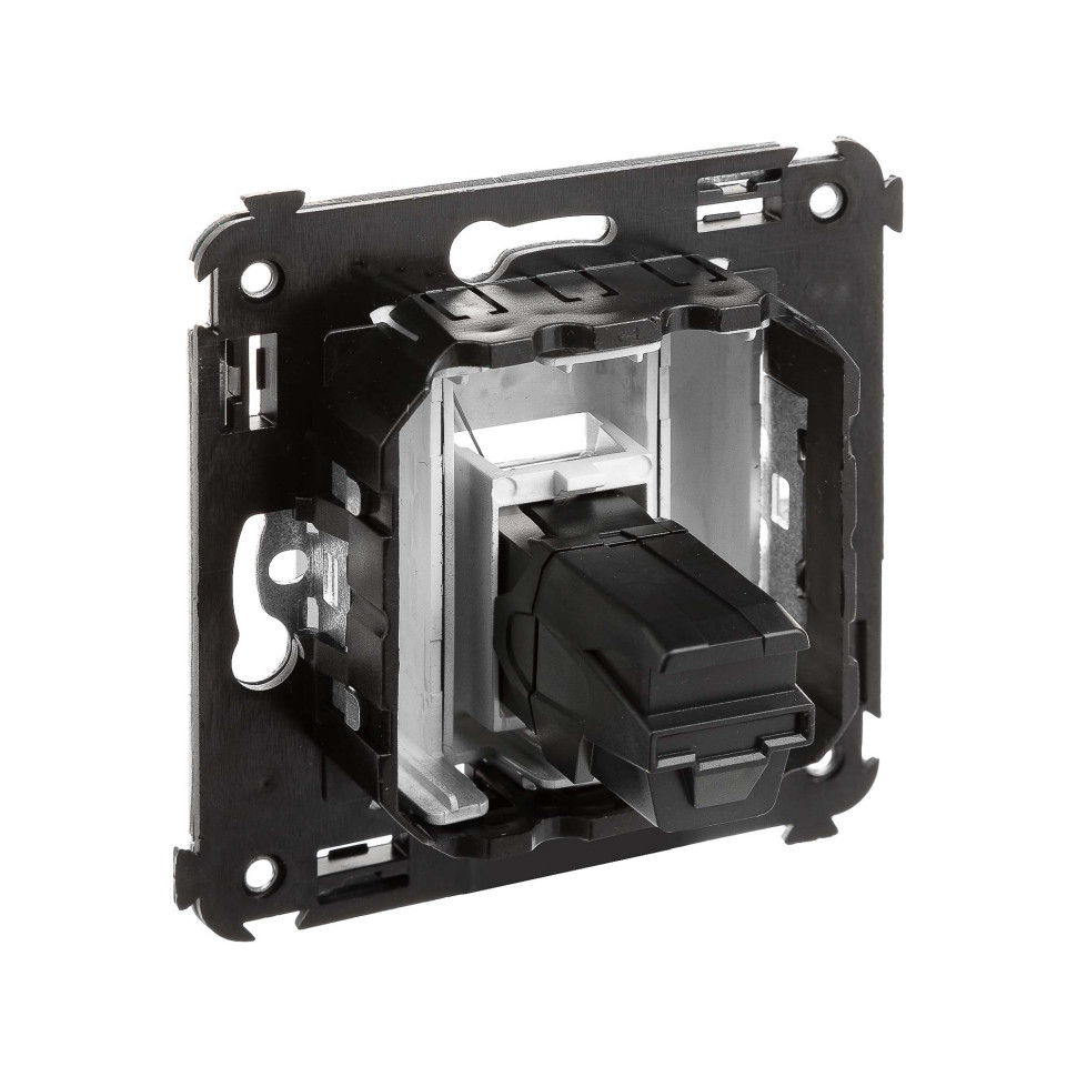 Розетка USB 2.0 одинарная в стену, тип А-А, закаленная сталь, Avanti (4404403) Розетка USB 2.0 одинарная в стену