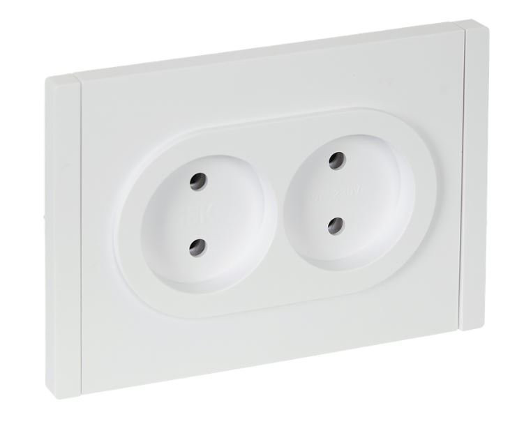 FORTE&PIANO Розетка 2-местная FP226 без заземления без защитных шторок безвинтовое крепление скрытой установки 10А белый (FP-R20-10-1-K01) Розетка 2-местная без заземления без защитных шторок серии FORTE&PIANO