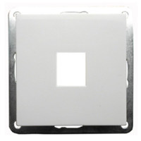 Накладка с суппортом розетки БЕЗ механизма LK60, белый (866104-0) Накладка с суппортом розетки компьютерной и телефонной на 1 вход