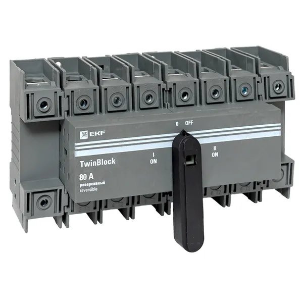 Рубильник 80A 4P реверсивный с рукояткой для прямой установки TwinBlock (tb-s-80-4p-rev) Рубильник