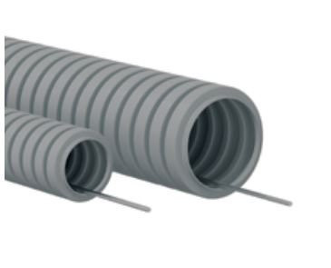 Труба ПП HF легкая D16, серый (60116HF-GR) Труба гофрированная, с зондом, без галогена